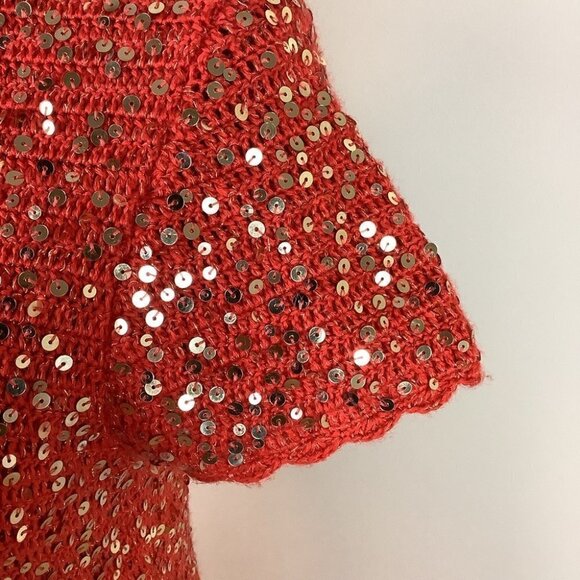 MANOUSH ANTHROPOLOGIE HANDMADE CROCHET SEQUIN MINI DRESS - Picture 5 of 10